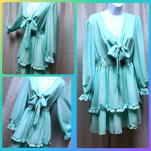 Mini Flare Dress Knot Front - Picture 8 of 9